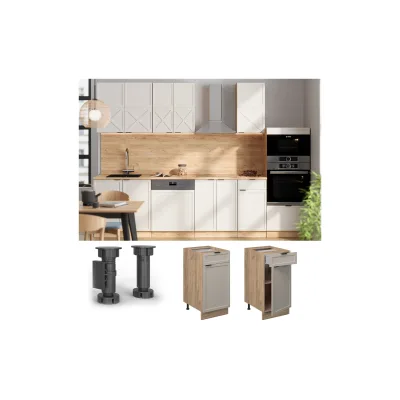 Vicco Küchenunterschrank Greige, Eiche 40x82x60 cm