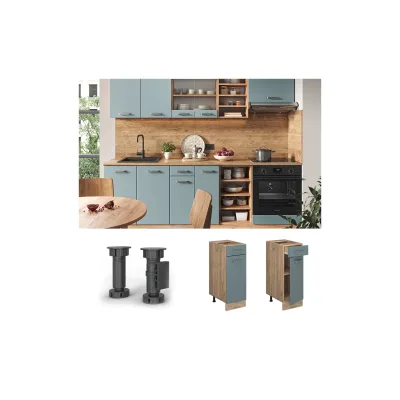 Vicco Küchenunterschrank Blaugrau, Eiche 30x81.6x46 cm