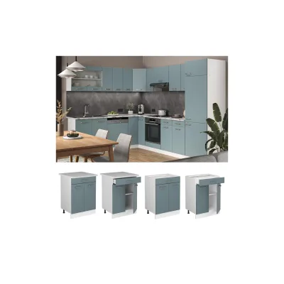 Vicco Schubunterschrank Küchenschrank R-Line Solid Weiß Blau Grau 60 cm modern Arbeitsplatte