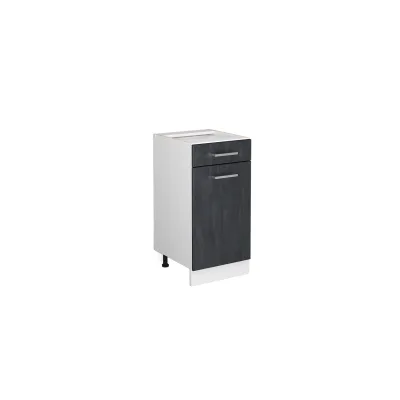 Vicco Schubunterschrank R-Line Schwarz Beton Weiß 40 cm ohne Arbeitsplatte