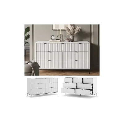 Vicco Sideboard Eliza Weiß 140 x 81 cm mit 7 Schubladen
