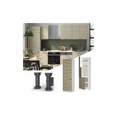 Vicco Vorratsschrank Fame-Line Weiß Eiche gefräst 60 cm 3 Türen