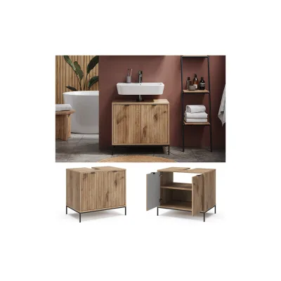 Vicco Waschbeckenunterschrank Eliza Viking Oak 70 x 63 cm mit 2 Türen