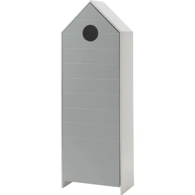 Vipack CASAMI - Schrank mit Tür grau, Rillenprofil waagerecht, MDF lackiert
