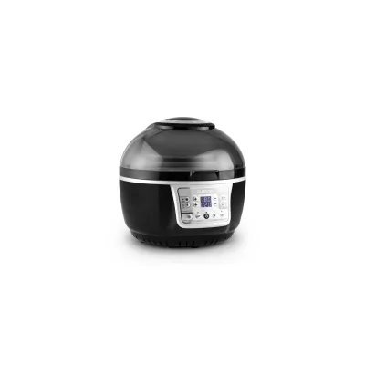 VitAir Turbo Heißluftfritteuse grau-schwarz 1400W Grillen Backen 10l Schwarz