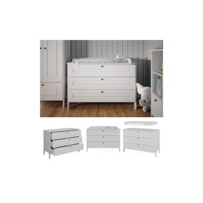 Vitalispa Wickelkommode Ajaton Weiß 133 x 98,4 mit 3 Schubladen