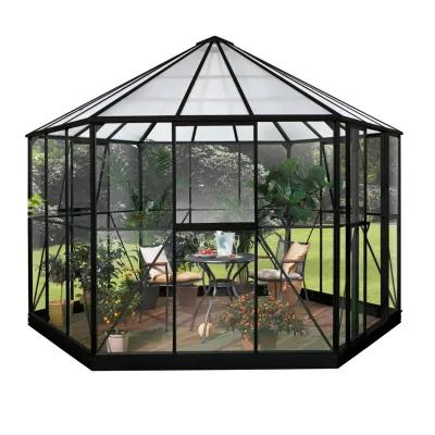Vitavia Gewächshaus-Pavillon Hera 9000 schwarz lackiert, inklusive Fundament