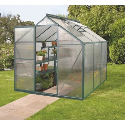Vitavia Gewächshaus Triton 3800 mit 6 mm Hohlkammerplattten, grün inkl. Stahlfundament