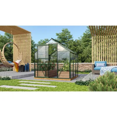 Vitavia Gewächshaus Venus 3800 mit 3 mm Einscheiben-Sicherheitsglas, grün lackiert