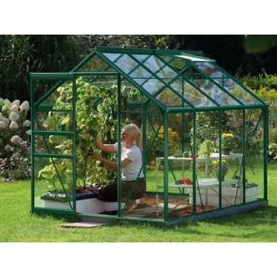 Vitavia Gewächshaus Venus 5000 mit 3 mm Einscheiben-Sicherheitsglas, grün lackiert