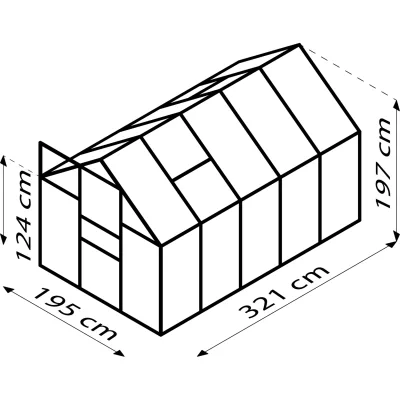 Vitavia Gewächshaus Venus 6200 mit 3 mm Einscheiben-Sicherheitsglas, grün lackiert