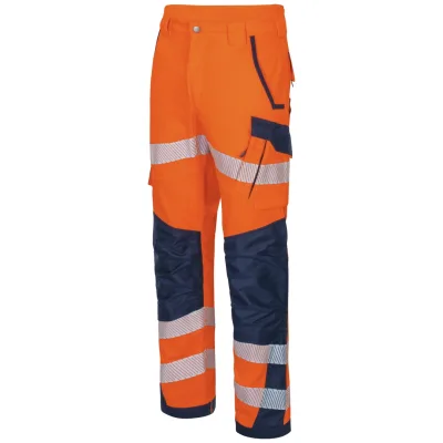 Vizwell Warnschutz-Bundhose VWT178 Gr. 26 leuchtorange/marine