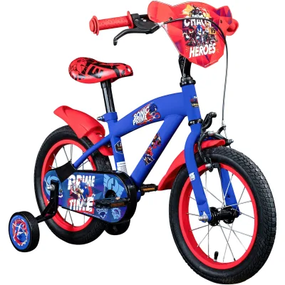 Volare Sonic Kinderfahrrad 14 Zoll Jungen Mädchen 100 - 115 cm Fahrrad ab ca. 3,5 Jahre mit Stützräder und Rücktrittbremse