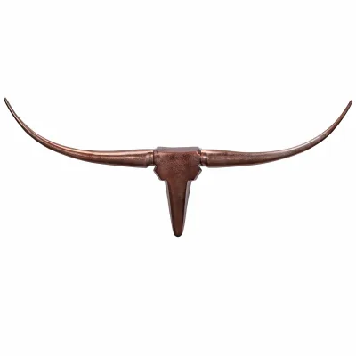 Wanddeko Geweih Bull Aluminium 100 cm breit, Bronze 100x6x40 cm