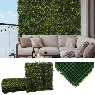 Wandfliese MCW-L78, Sichtschutz Windschutz Verkleidung für Terrasse/Balkon, 4x je 50x50cm = 1m² ~ Buchs grün-gelb