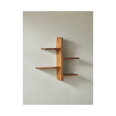 Wandregal Massivholz Modern Stil 58x60x15 cm Baumform Schwebend
