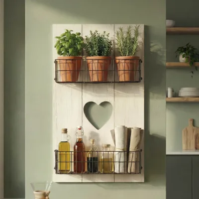 Wandregal MCW-D42, Wandpaneel Holzregal Regal mit Körben, Massivholz ~ weiß shabby, 70x40x10cm