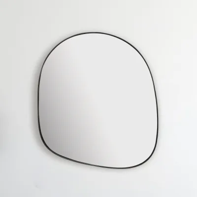 Wandspiegel Asymmetrisch Metall Schwarz 53x60 cm Moderner Rahmen