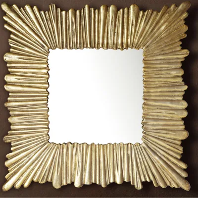 Wandspiegel Quadrat Metall Gold 75x75 cm Moderner Rahmen