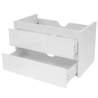 Waschbeckenunterschrank MCW-B19, Waschtischunterschrank Waschtisch Badezimmer, hochglanz Soft-Close 50x80cm ~ weiß