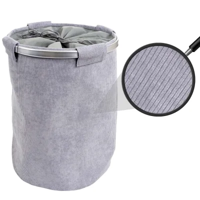 Wäschesammler MCW-C34, Laundry Wäschekorb Wäschebox Wäschesack Wäschebehälter mit Netz, 55x39cm 65l ~ cord grau