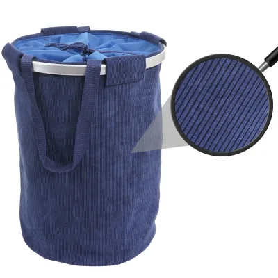 Wäschesammler MCW-C34, Laundry Wäschekorb Wäschesack Wäschebehälter mit Kordelzug, Henkel 55x39cm 65l ~ cord blau