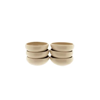 Wave Biscuit 6er-Set Müslischalen aus hochwertigem Porzellan - 12 x 4,5 cm