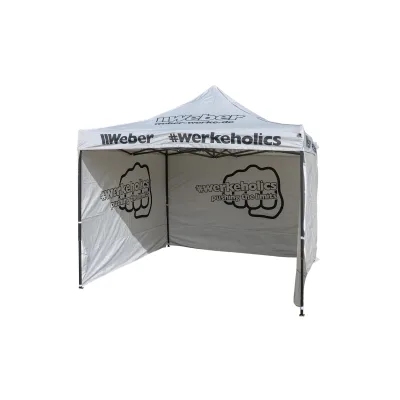 Weber #Werkeholics Easy-Up Zelt 3 x 3 m inkl. 3 Seitenwände grau