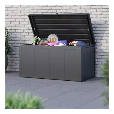 Weide Noble Gartenbox 450 L   Aufbewahrungsbox aus Stahl   Anthrazit