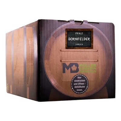 Weinhaus Müller Bornheim Pfalz Dornfelder Rotwein lieblich 11 % vol. 5 Liter Bag in Box
