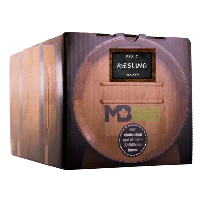 Weinhaus Müller Bornheim Pfalz Riesling Weißwein trocken 12,5 % vol. 5 Liter Bag in Box