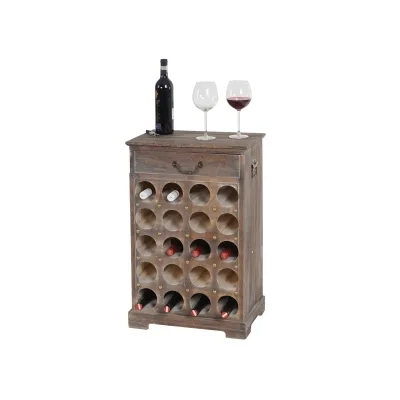 Weinregal Torre T324, Flaschenregal Regal für 20 Flaschen, 76x48x31cm, Shabby-Look, Vintage ~ braun
