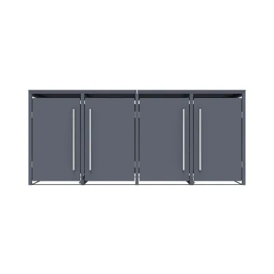 Westmann Mülltonnenbox Pedura 4   4x 240L   mit Fußpedal Anthrazit   80x265x116cm