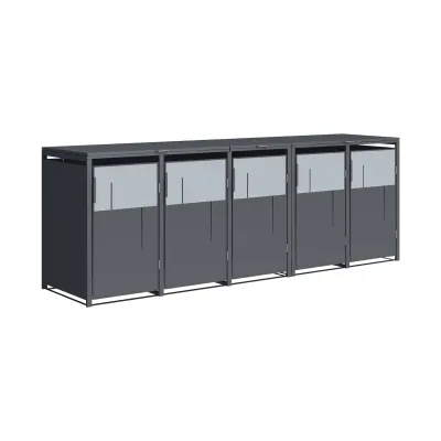 Westmann Mülltonnenbox Tonus 5   5 x 240L Anthrazit 80x330x116cm
