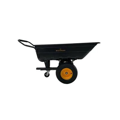 Westmann Schubkarre mit Kippfunktion und Kugelkopfkupplung   Prakta XL Schwarz   167x96x75cm