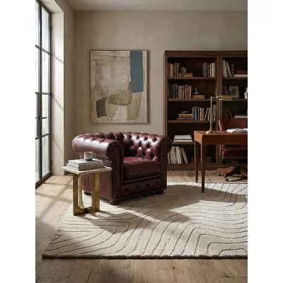 Wollteppich abstrakt Beige 120 x 170 cm - LEVEN   Kadima Design