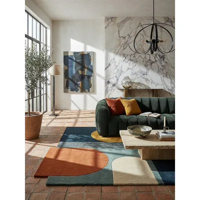 Wollteppich abstrakt Bunt 150 x 240 cm - HALLEIN   Kadima Design