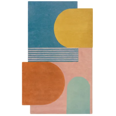 Wollteppich abstrakt Hellbunt 150 x 240 cm - HALLEIN   Kadima Design