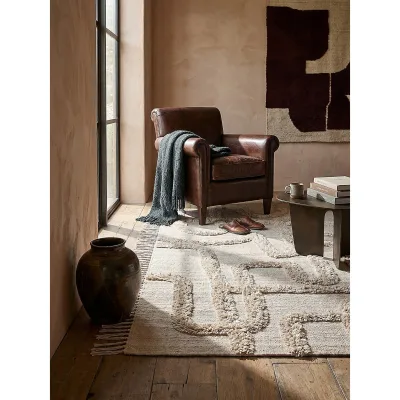 Wollteppich abstrakt Natur-Beige 120 x 170 cm - FOWEY   Kadima Design