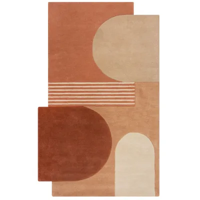 Wollteppich abstrakt Terrakotta 200 x 290 cm - HALLEIN   Kadima Design