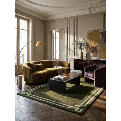 Wollteppich Bordüre Grün 120 x 170 cm - GLEN   Kadima Design