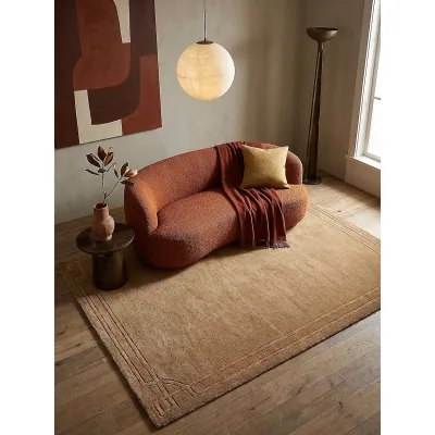 Wollteppich Bordüre Ocker 160 x 230 cm - GLEN   Kadima Design