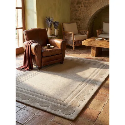 Wollteppich geometrisch Beige 120 x 170 cm - WENSUM   Kadima Design