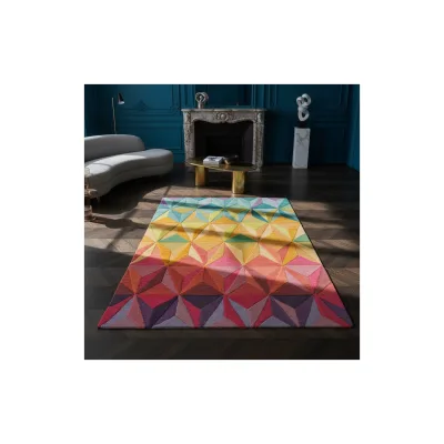 Wollteppich geometrisch Bunt 120 x 170 cm - DERWENT   Kadima Design