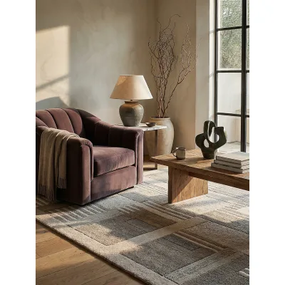 Wollteppich geometrisch Natur 160 x 230 cm - EDALE   Kadima Design