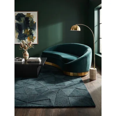 Wollteppich geometrisch Petrol 120 x 170 cm - DEBEN   Kadima Design