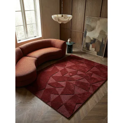 Wollteppich geometrisch Rot 120 x 170 cm - DEBEN   Kadima Design