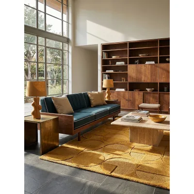 Wollteppich geometrisch Senfgelb 200 x 290 cm - DEBEN   Kadima Design