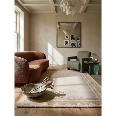 Wollteppich handgetuftet Beige 120 x 170 cm - WENSUM   Kadima Design