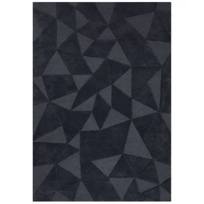 Wollteppich Hoch-Tief Anthrazit 160 x 230 cm - DEBEN   Kadima Design